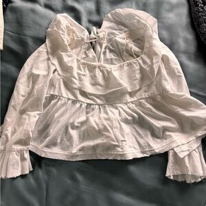 Free People Ruffle Open Back Shirt